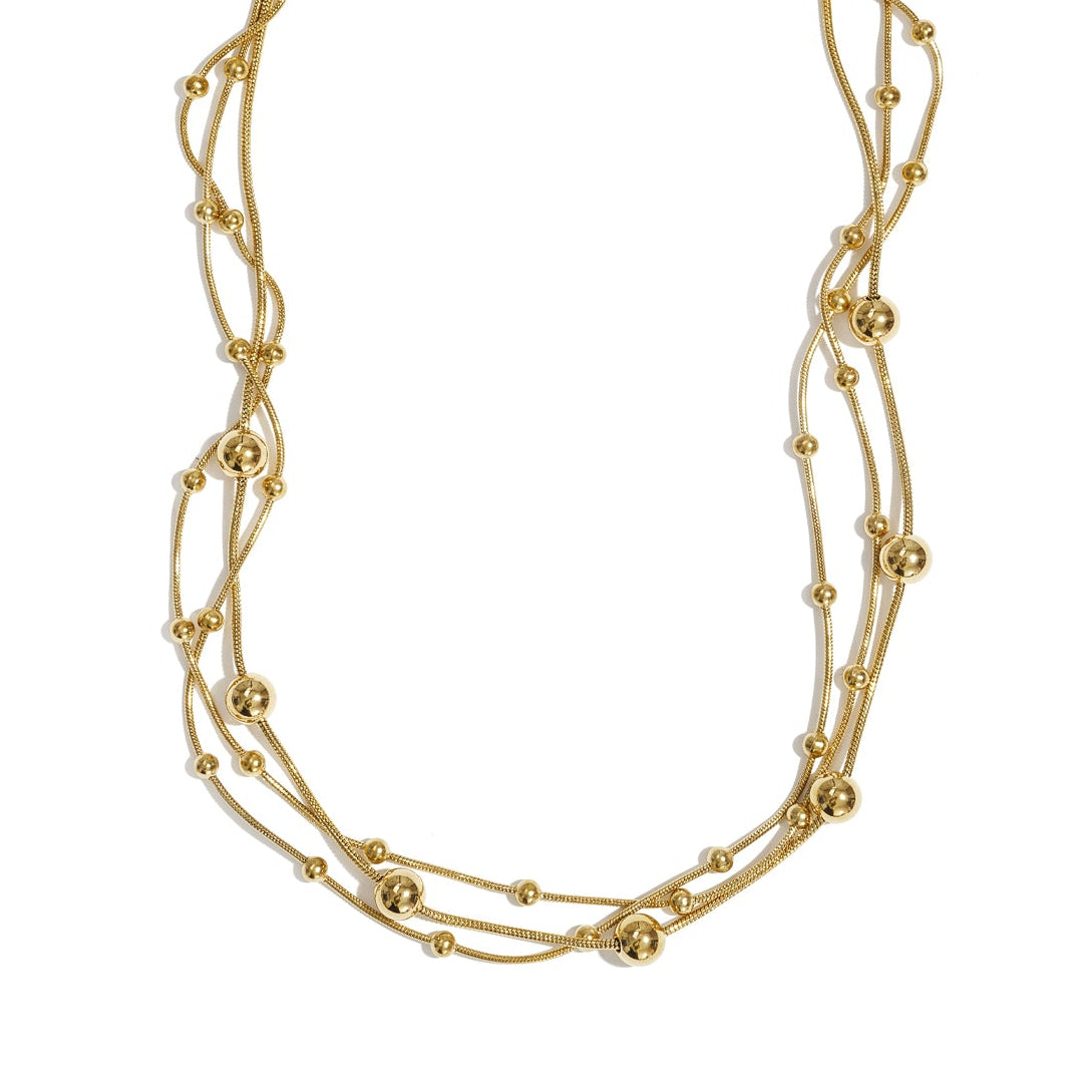 Collier à plusieurs rangs à pois