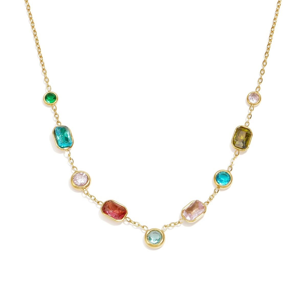 Colliers pendentifs en acier inoxydable, forme géométrique, collection simple et décontractée pour femmes