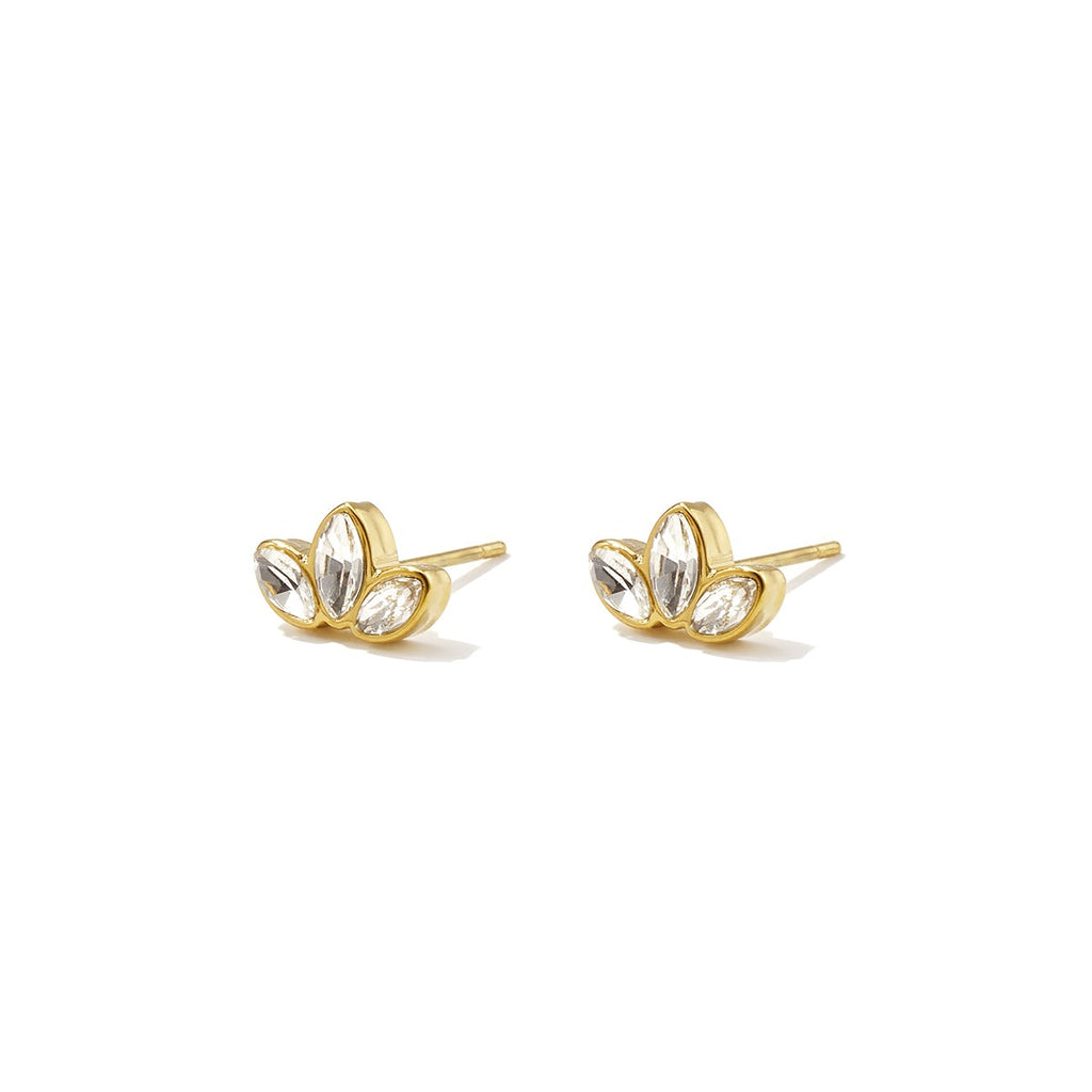Boucles d'oreilles puces en acier inoxydable, style feuille, collection Daily Simple, bijoux pour femmes