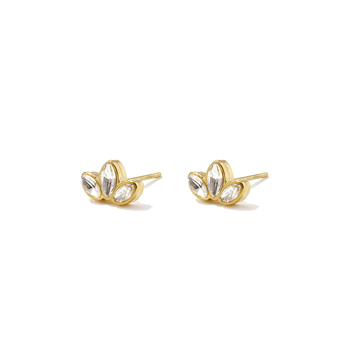 Boucles d'oreilles puces en acier inoxydable, style feuille, collection Daily Simple, bijoux pour femmes