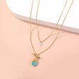 Collier Double Rang avec Turquoise