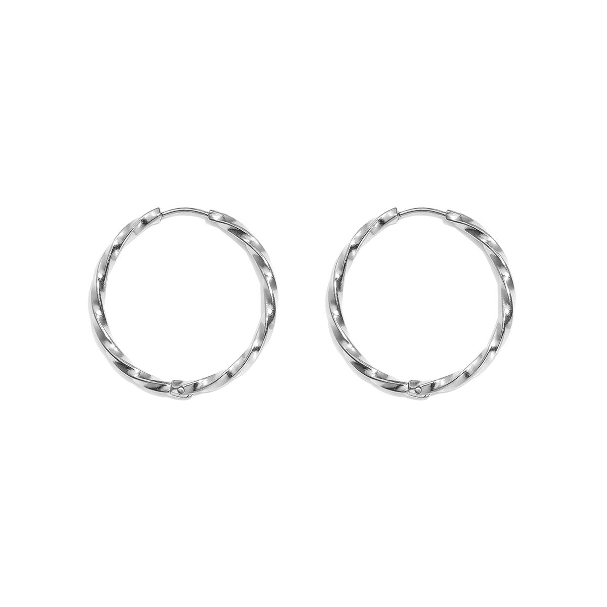 Boucles d'oreilles rondes en acier inoxydable, collection Daily Simple, bijoux pour femmes