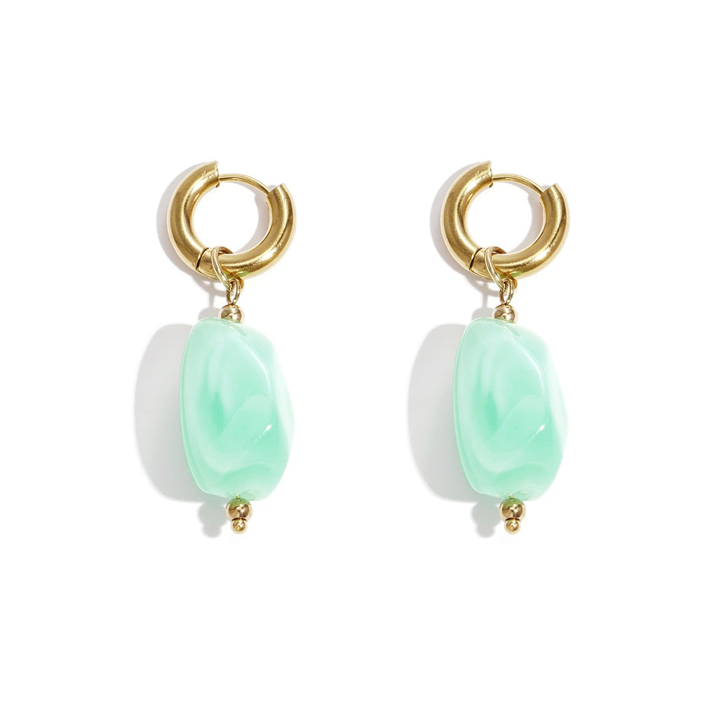 Boucles d'oreilles avec perles organiques