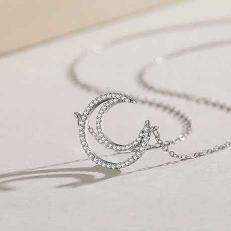 Collier croissant de lune argent