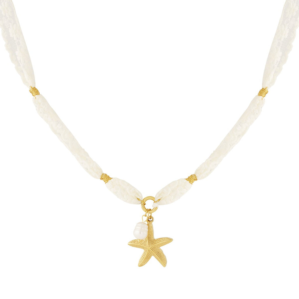 Collier étoile de mer et perles