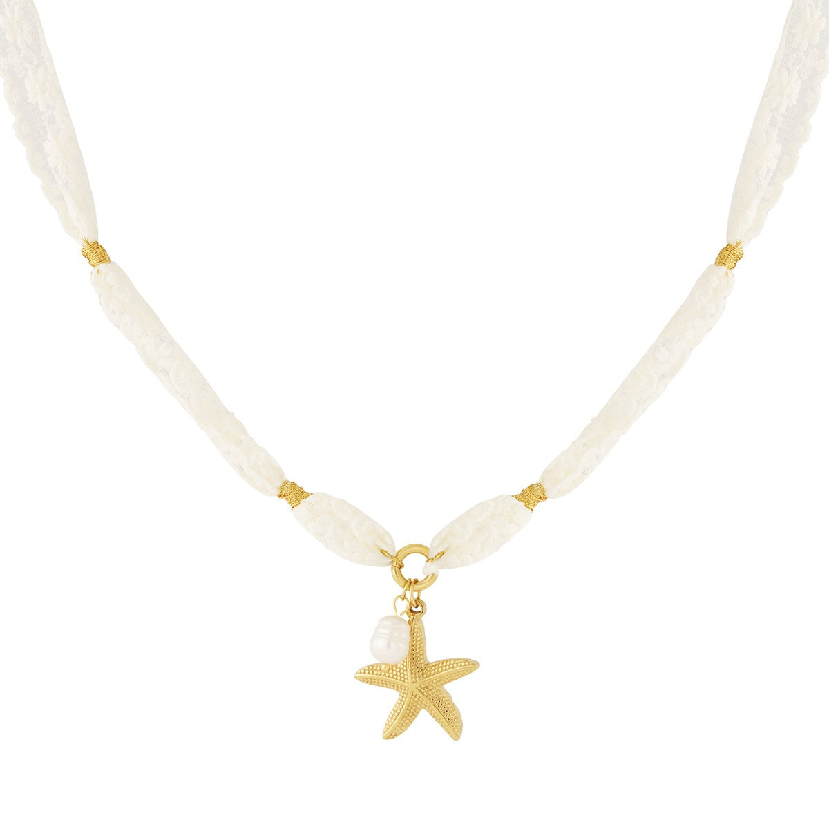 Collier étoile de mer et perles