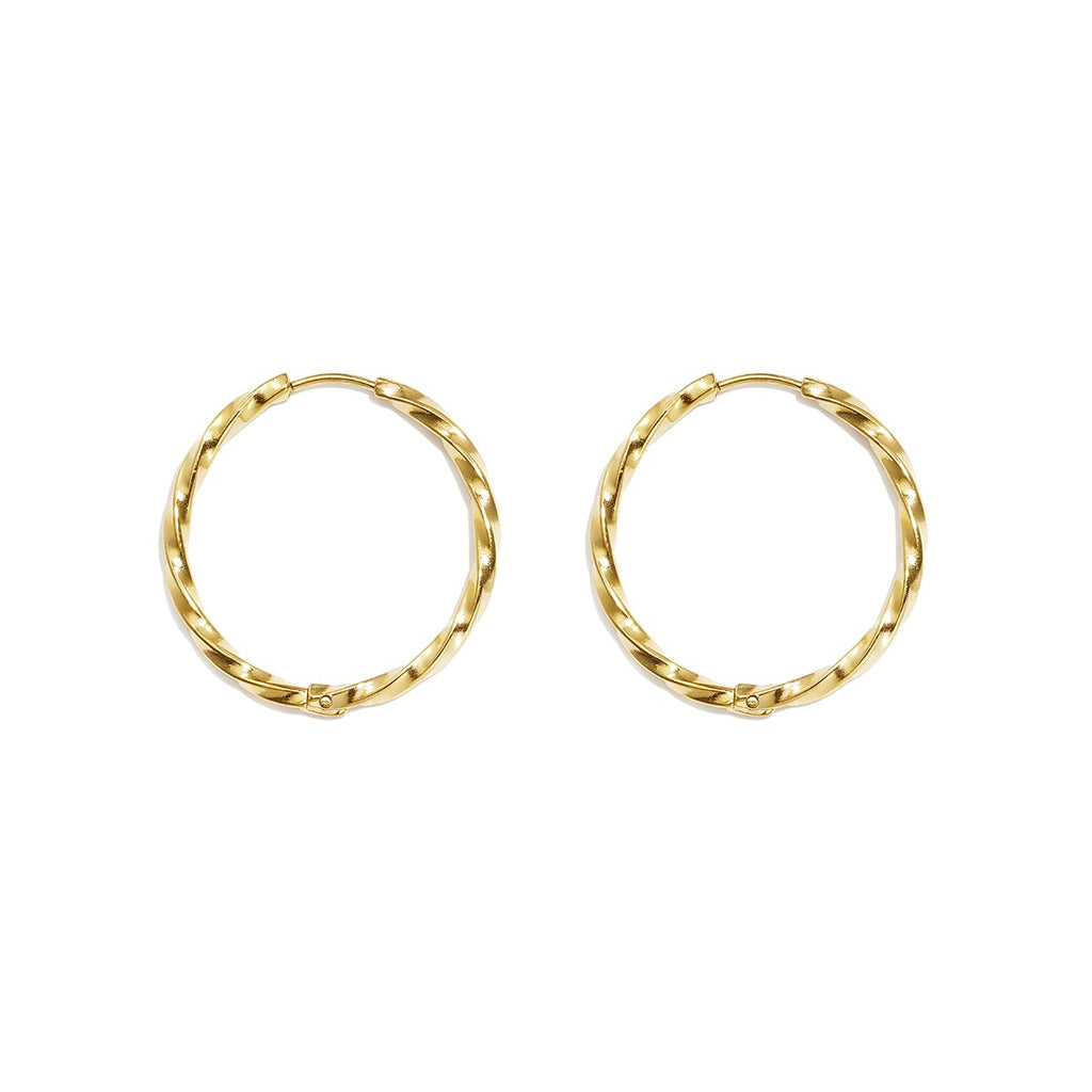 Boucles d'oreilles rondes en acier inoxydable, collection Daily Simple, bijoux pour femmes