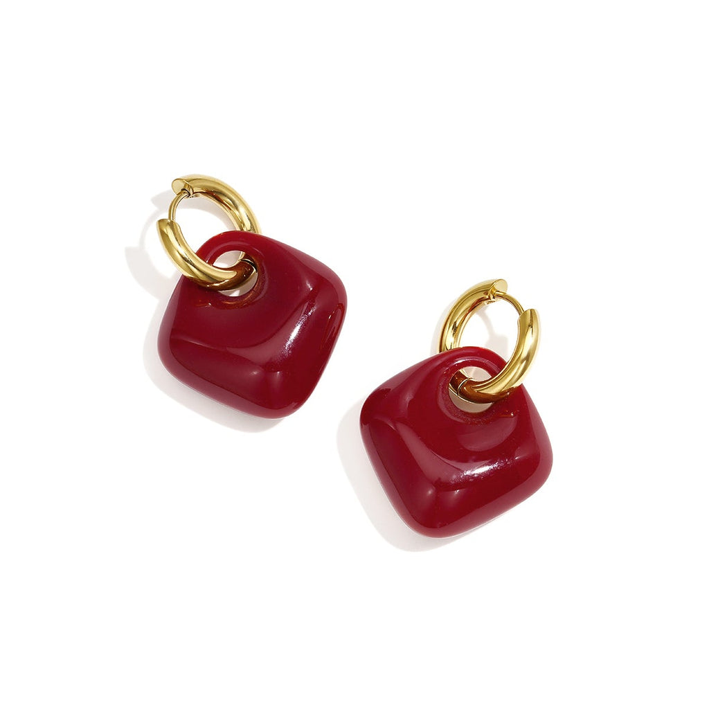 Boucles d'oreilles pendantes en acier inoxydable, forme géométrique, collection simple pour le quotidien, bijoux pour femmes