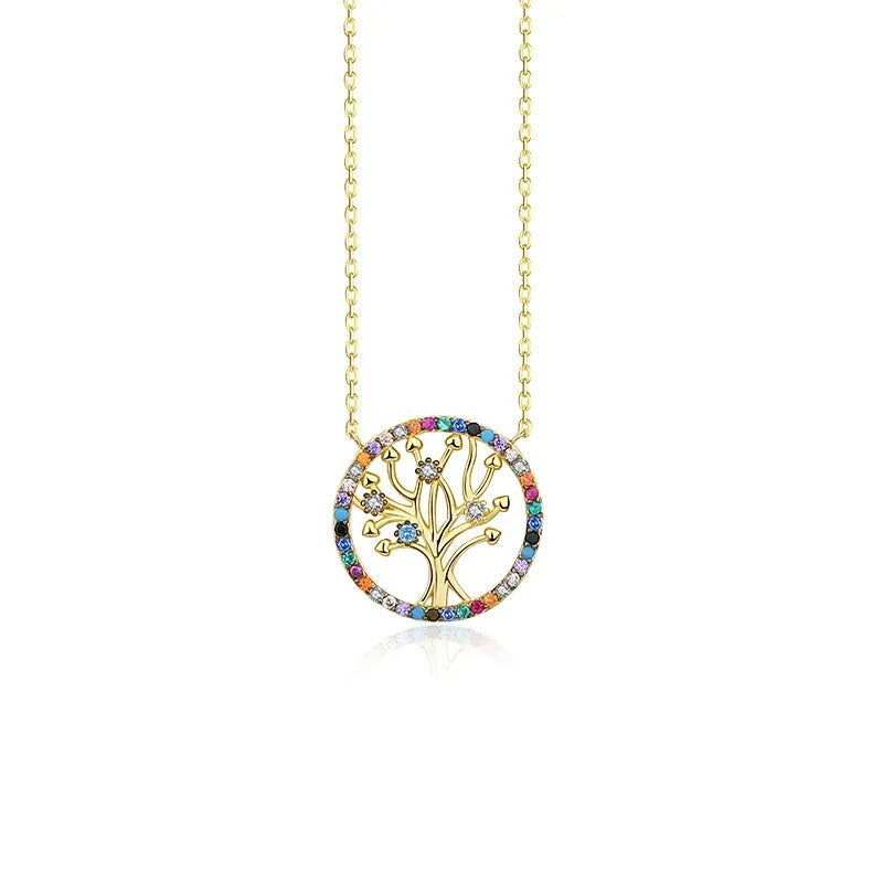 Collier arbre de vie multicolore élégance