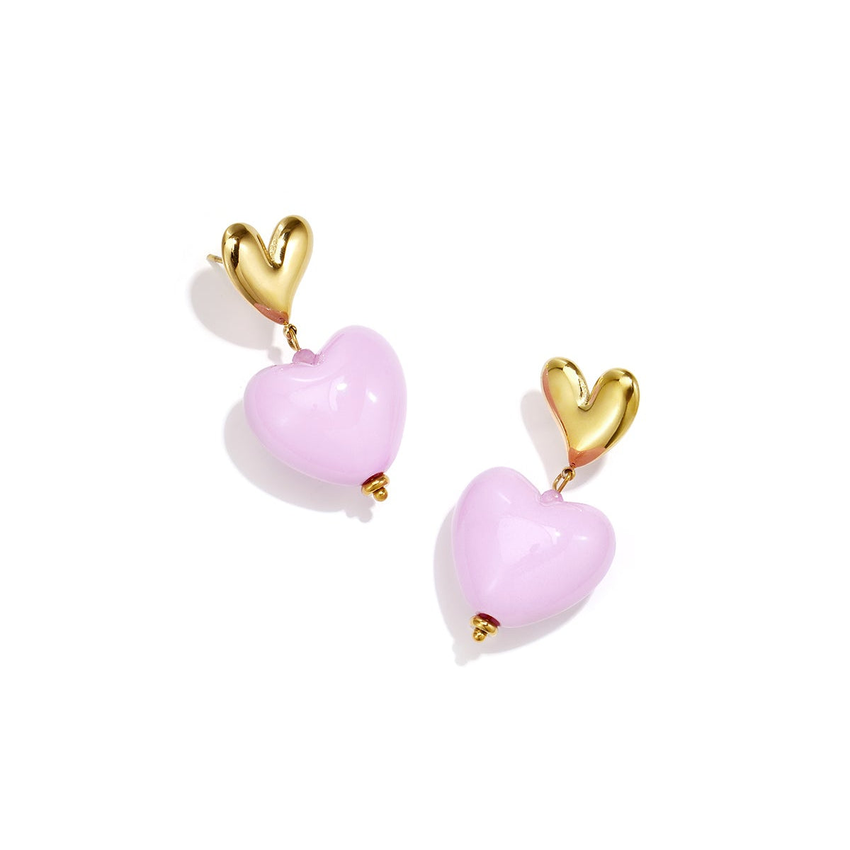 Boucles d'oreilles pendantes en acier inoxydable en forme de cœur, collection romantique décontractée pour le quotidien, bijoux pour femmes