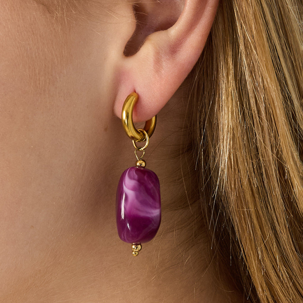 Boucles d'oreilles avec perles organiques