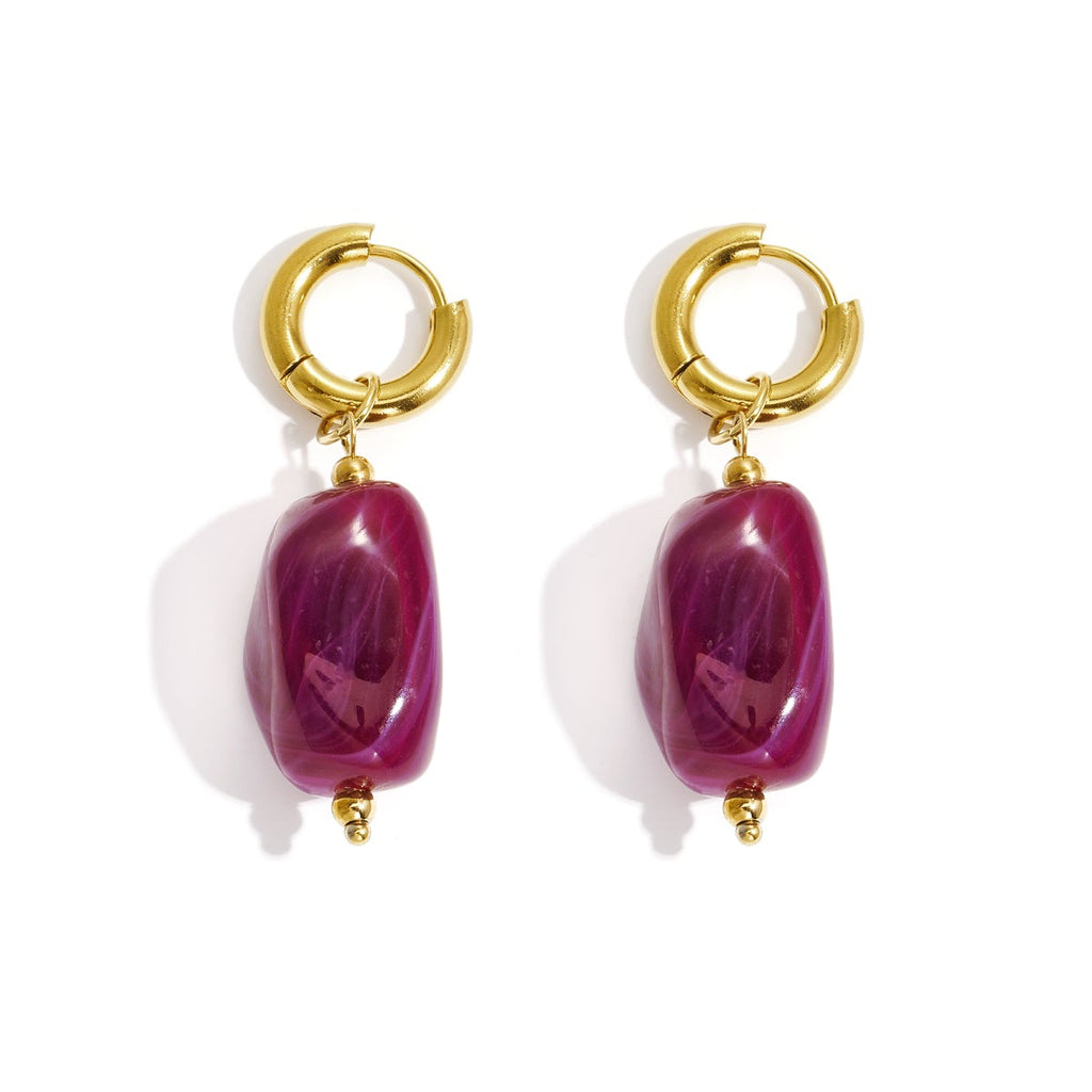 Boucles d'oreilles avec perles organiques