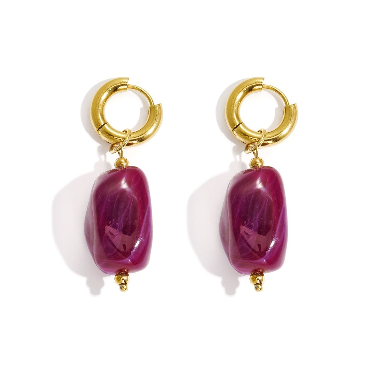 Boucles d'oreilles avec perles organiques