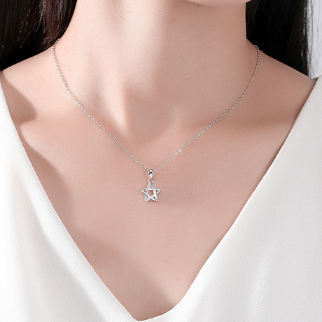 Collier étoile polaire argent moderne