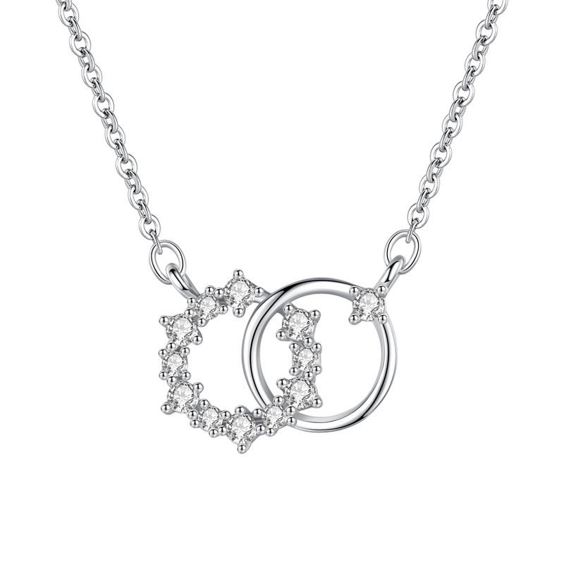 Collier anneau entrelacé argent