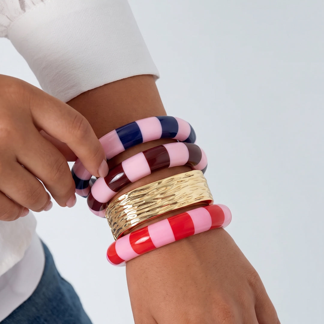 Bracelets en résine, collection décontractée et simple pour femmes