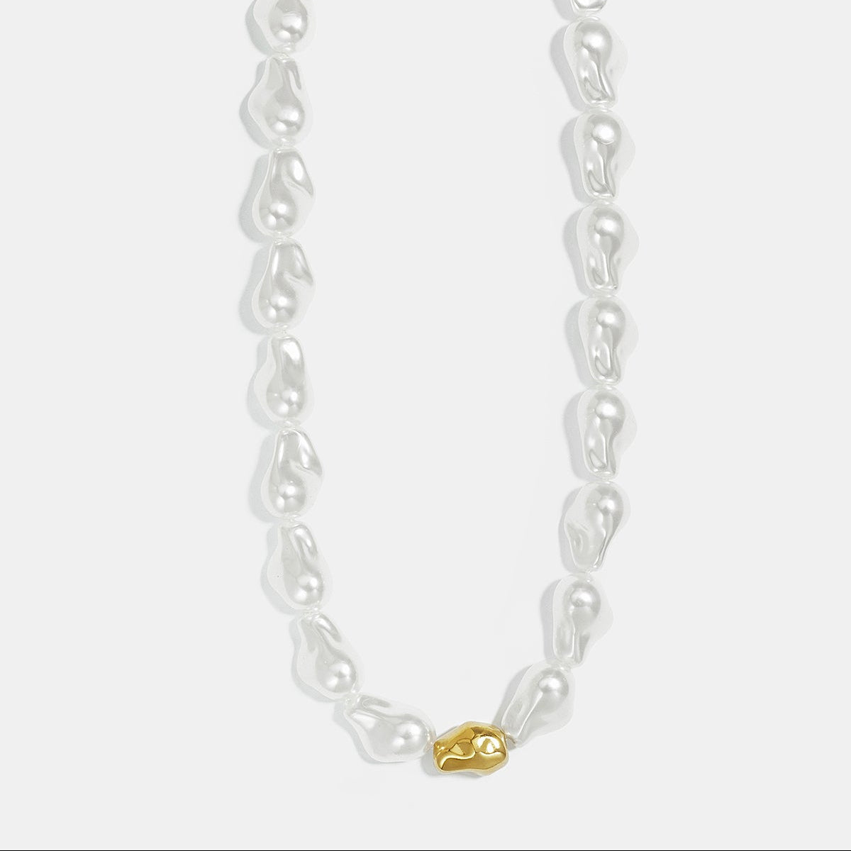 Colliers de perles en acier inoxydable, forme irrégulière, collection Simple Daily Simple, bijoux pour femmes