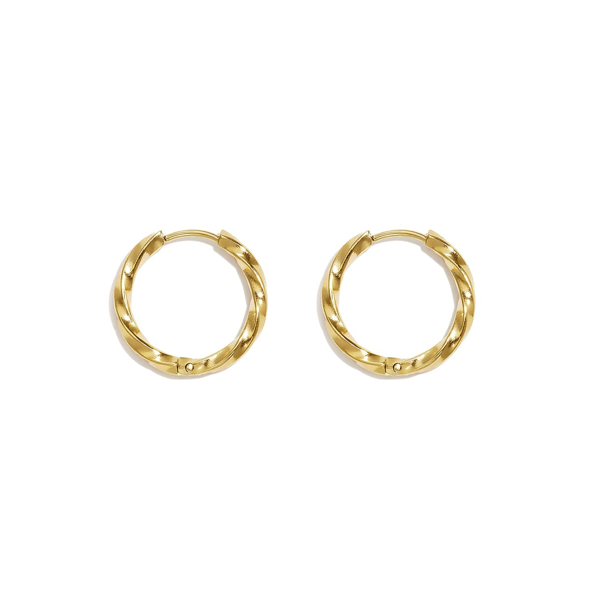 Boucles d'oreilles rondes en acier inoxydable, collection Daily Simple, bijoux pour femmes