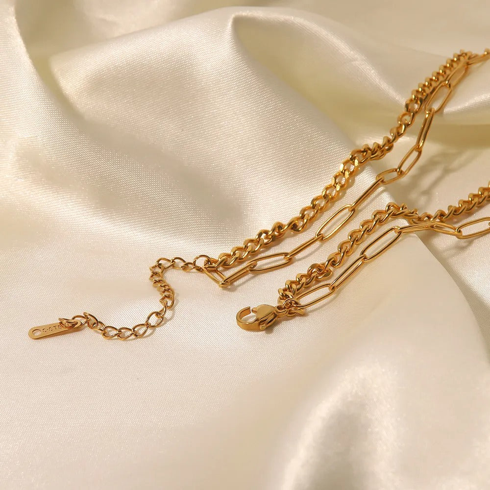 Collier grosse maille dorée