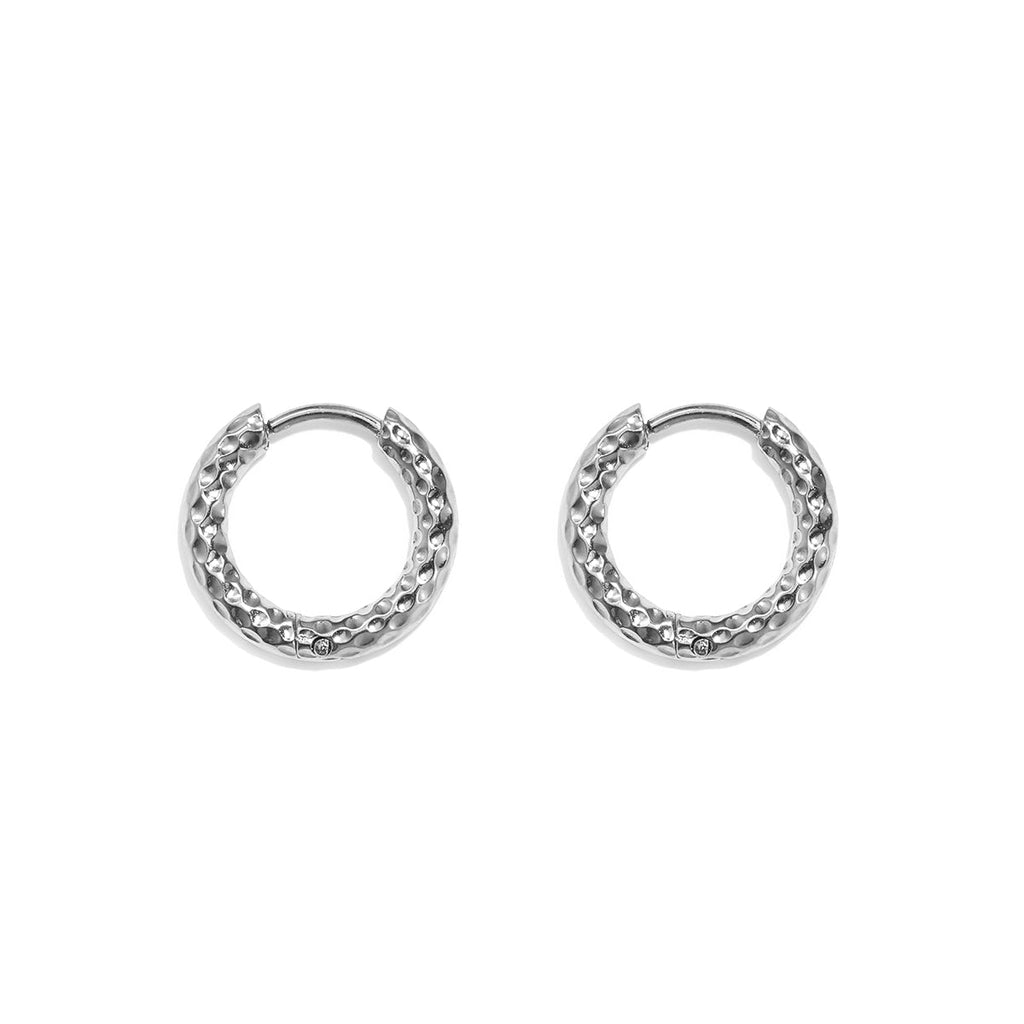 Boucles d'oreilles créoles en acier inoxydable, style simple et quotidien, collection de bijoux pour femmes