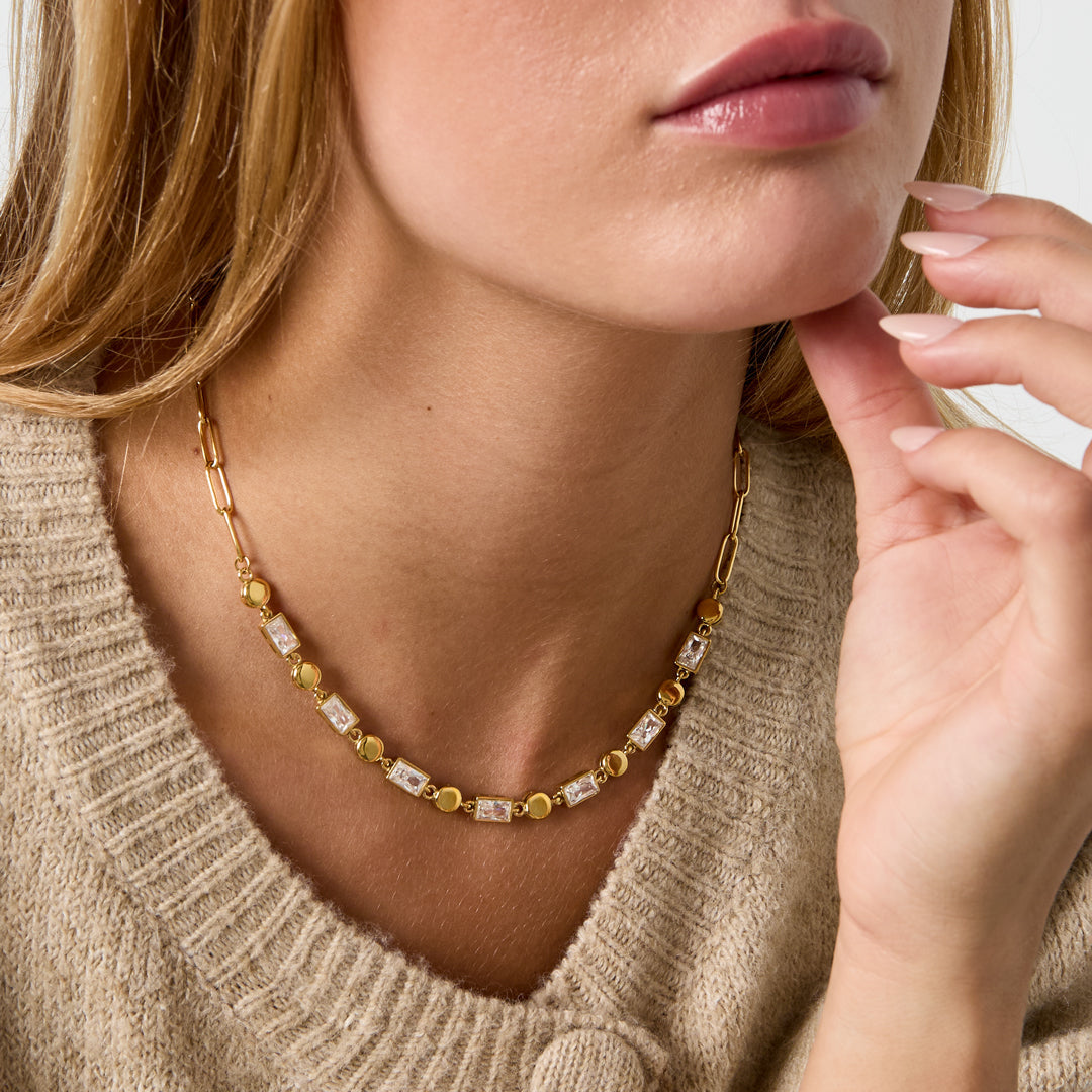 Colliers pendentifs en acier inoxydable, forme géométrique, collection simple pour le quotidien, bijoux pour femmes