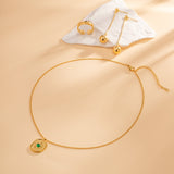 Collier pierre verte