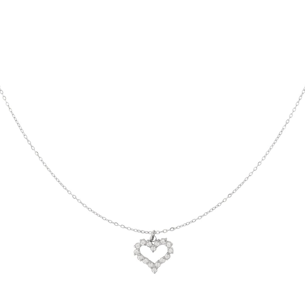 Collier coeur en strass
