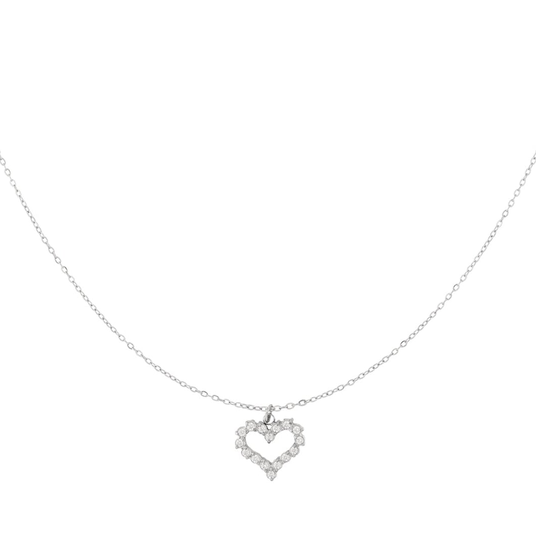 Collier coeur en strass