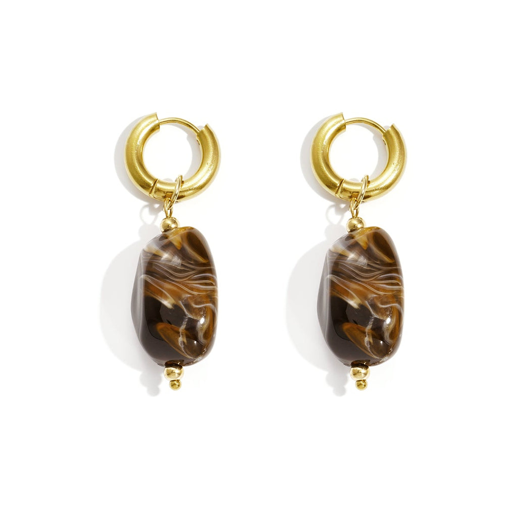 Boucles d'oreilles avec perles organiques