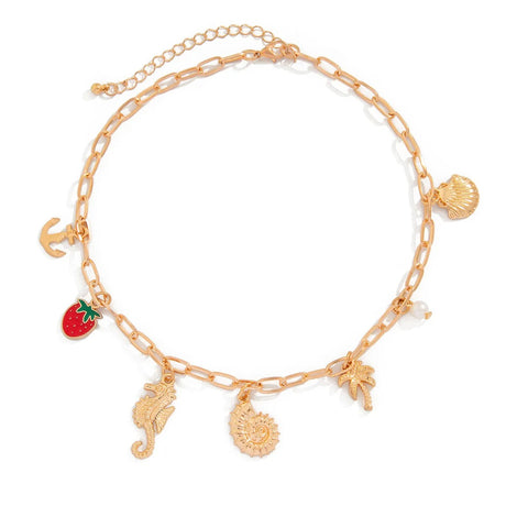 Collier pampilles multicharmes dorées