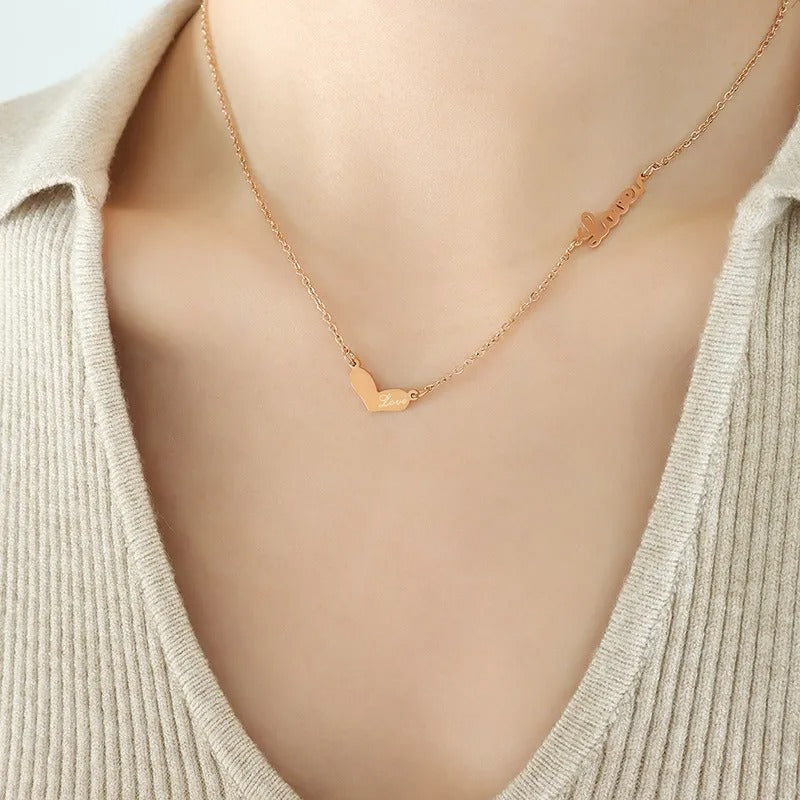 Collier cœur gravé