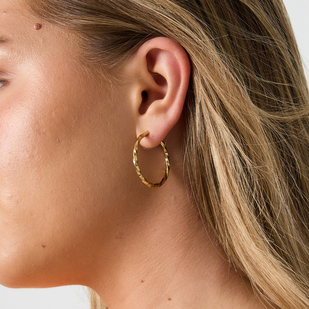 Boucles d'oreilles rondes en acier inoxydable, collection Daily Simple, bijoux pour femmes
