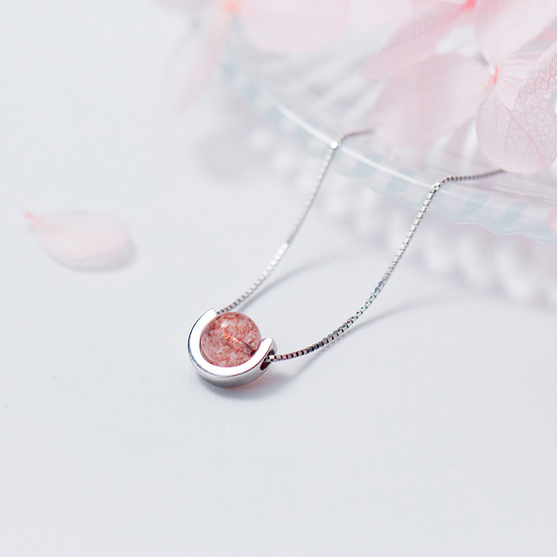 Collier quartz rose améthyste