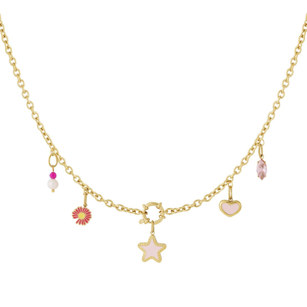 Collier charms à composer étoile fleur