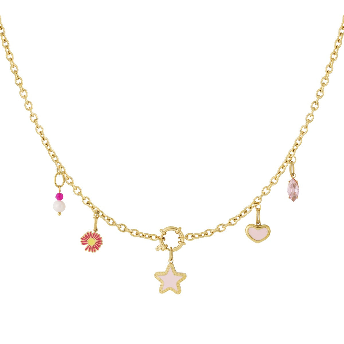 Collier charms à composer étoile fleur