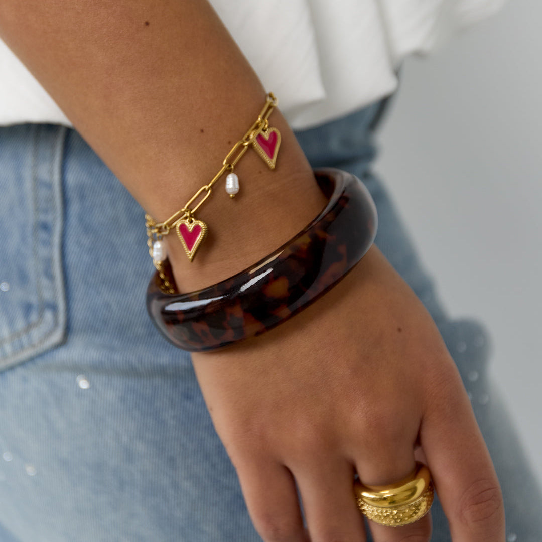 Bracelet en résine léopard