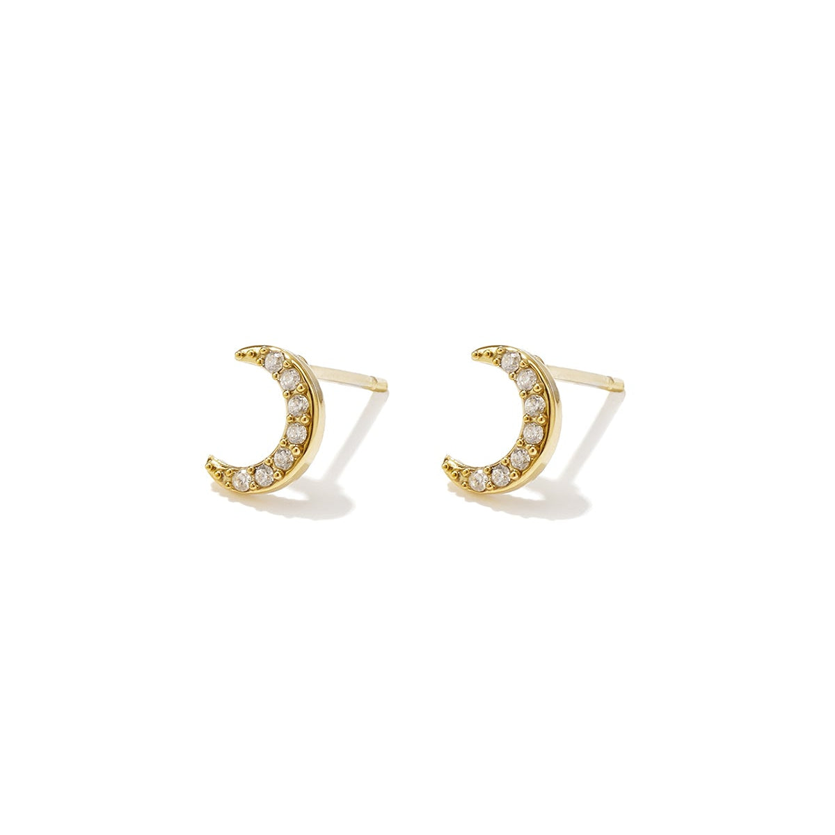 Boucles d'oreilles puces en acier inoxydable Moon Simple Daily Simple Series Bijoux pour femmes