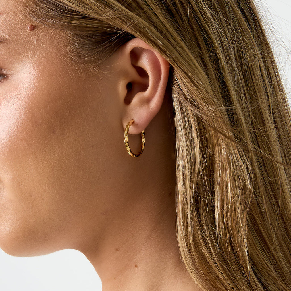 Boucles d'oreilles rondes en acier inoxydable, collection Daily Simple, bijoux pour femmes