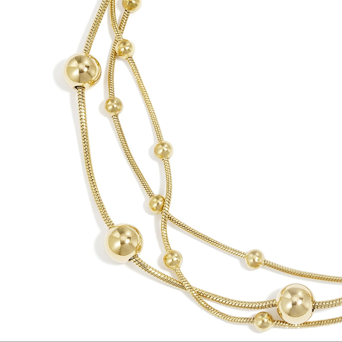 Collier multi-chaînes serpent et boules