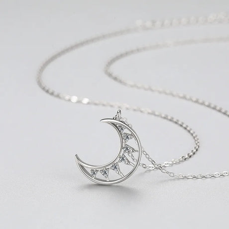 Collier argent lune