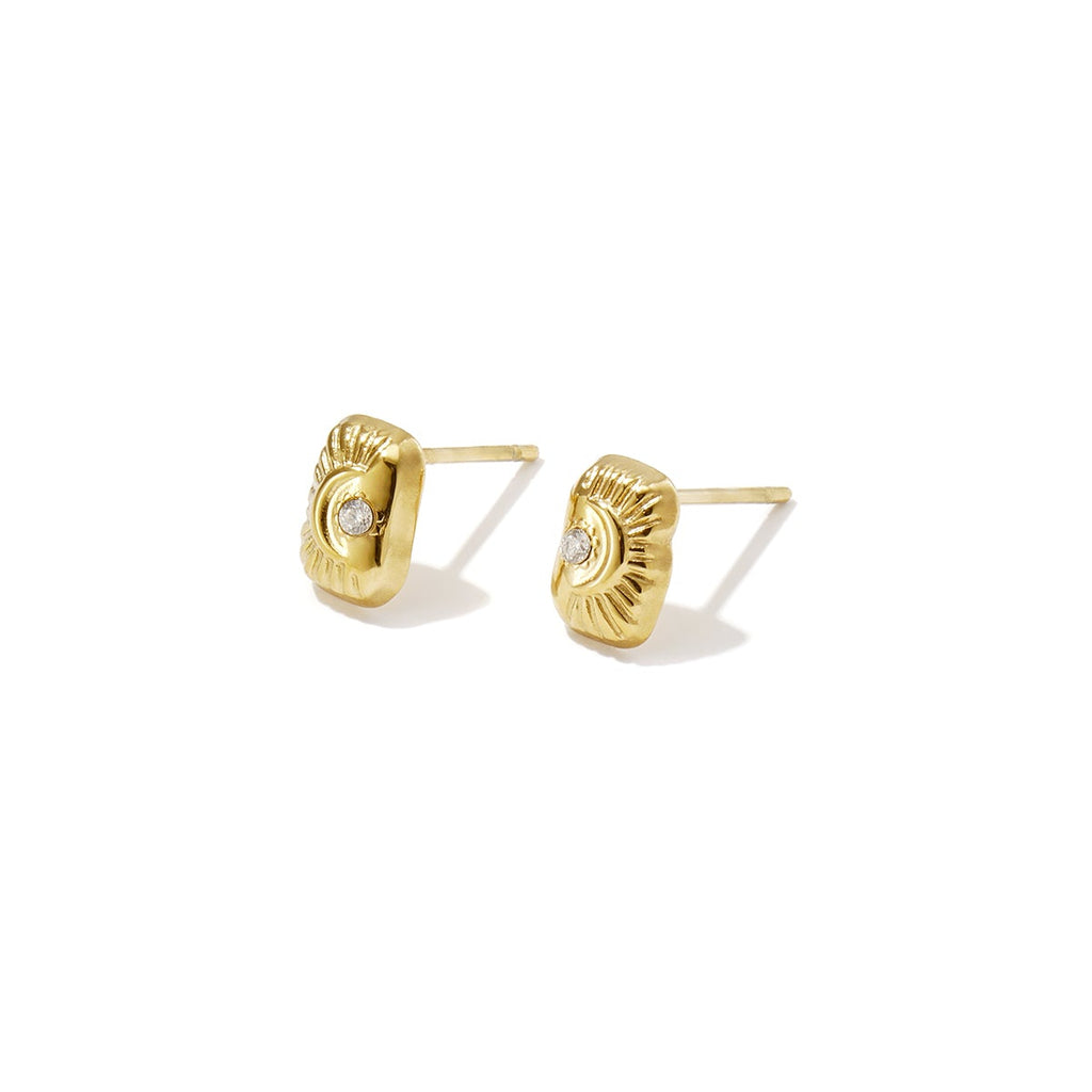 Boucles d'oreilles puces en acier inoxydable, œil de diable, collection Simple Daily Simple, bijoux pour femmes