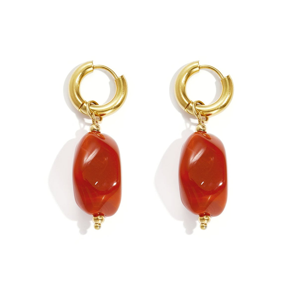 Boucles d'oreilles avec perles organiques