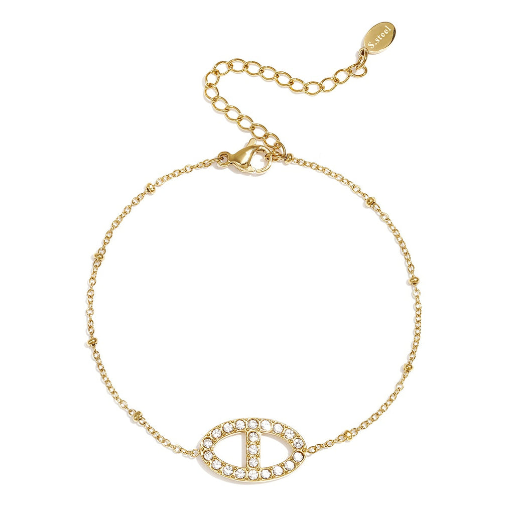 Bracelet orné de pierres ovales