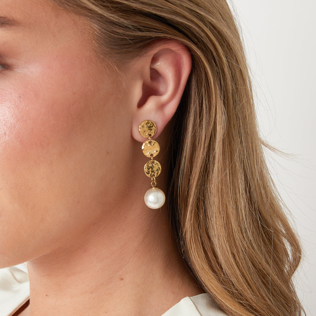 Boucles d'oreilles pendantes en acier inoxydable, forme géométrique, élégantes et simples au quotidien, bijoux pour femmes Image