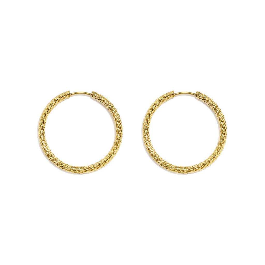 Boucles d'oreilles créoles en acier inoxydable, style simple et quotidien, collection de bijoux pour femmes