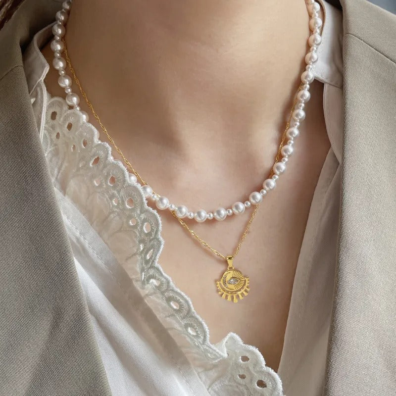 Collier Œil Soleil doré