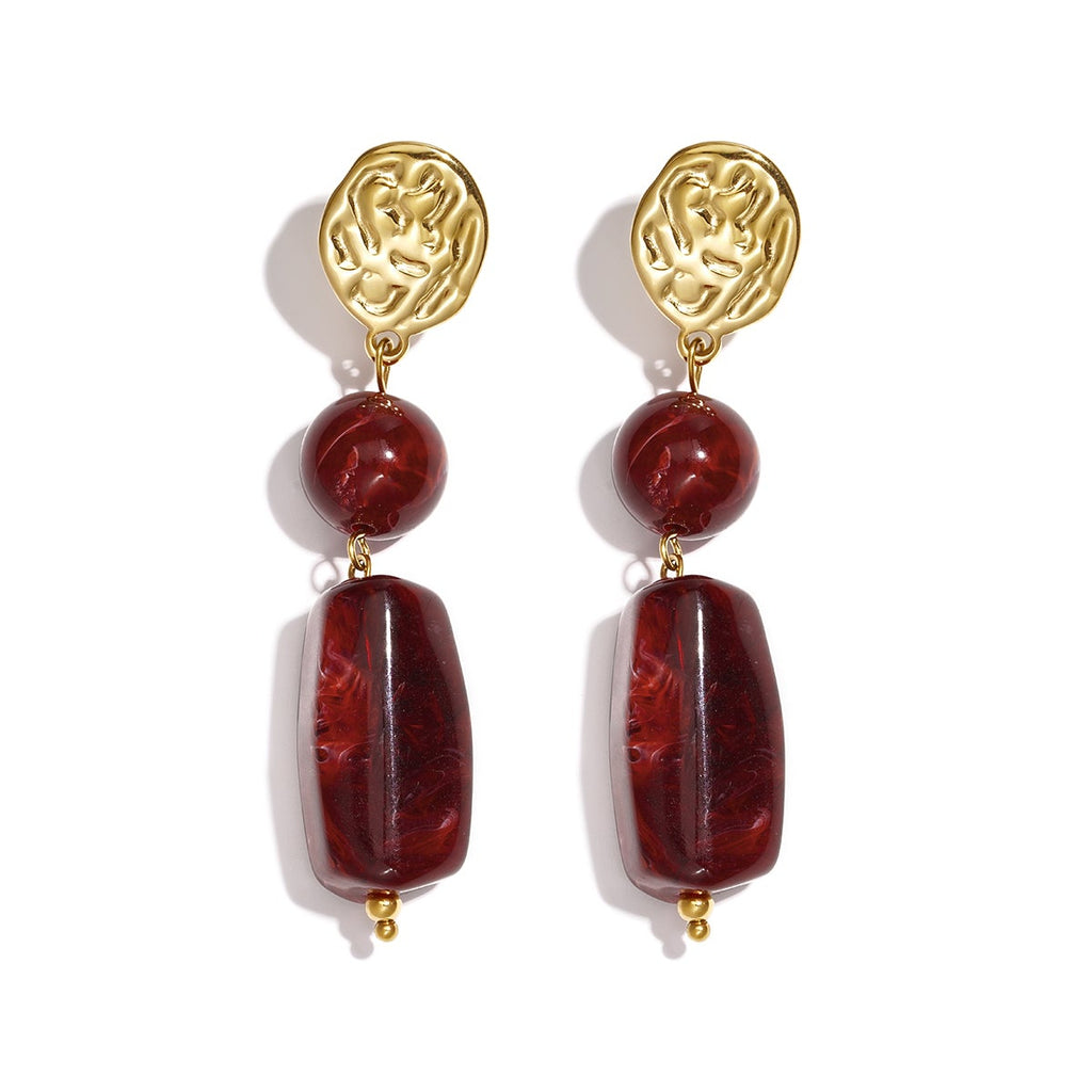 Boucles d'oreilles pendantes en acier inoxydable, perles, collection rétro classique du quotidien, bijoux pour femmes