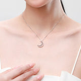 Collier argent lune moderne