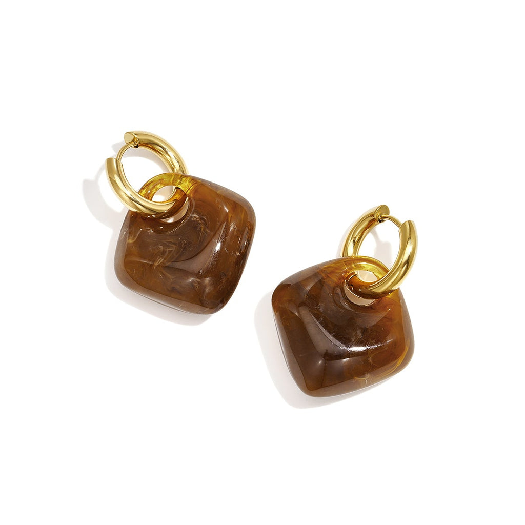 Boucles d'oreilles pendantes en acier inoxydable, forme géométrique, collection simple pour le quotidien, bijoux pour femmes