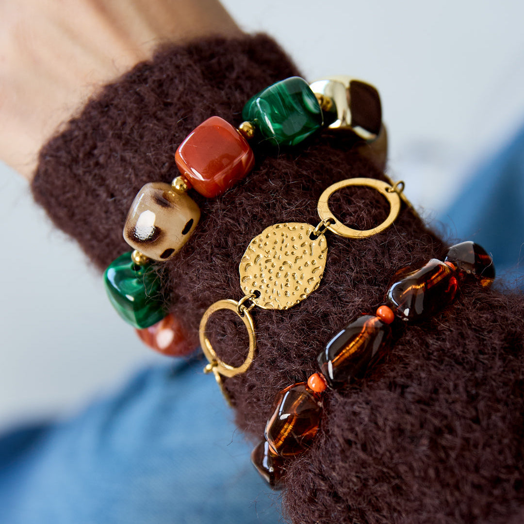 Bracelets en perles acryliques, bijoux simples pour femmes, collection Daily Simple